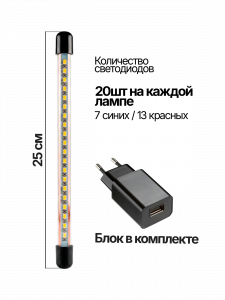 Фитолампа для растений с таймером на прищепке Огонек OG-LDP20